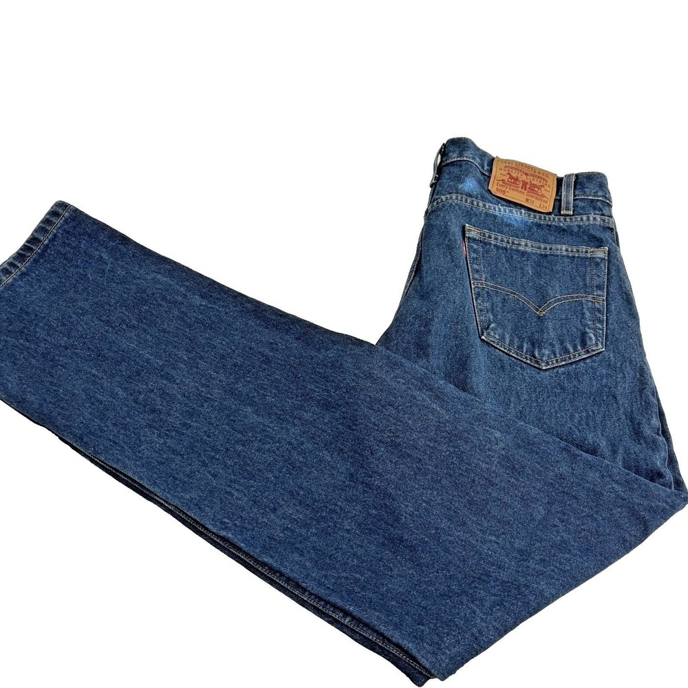 Levi's 505 Regular Fit Blue Jeans Mens 36x33 Straight Leg Dark Wash Denim